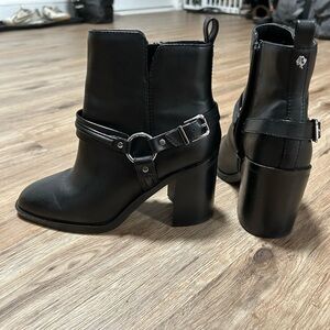 Aldo Black Ankle Booties with Buckle Detail